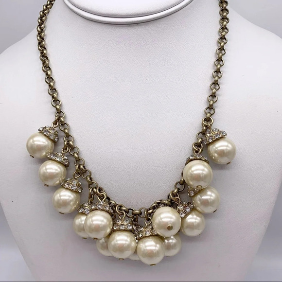 J. Crew Pearl and Pave Necklace - Picture 1 of 2